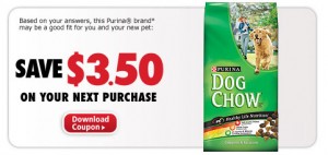 Save $3.50 any Purina Dog or Cat Food - Common Sense With Money