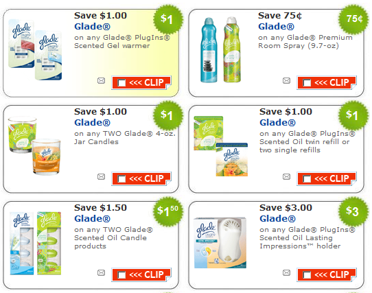 target coupons 2011. New Glade Coupons and Target