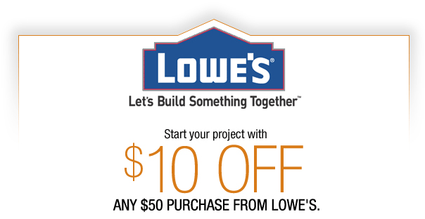 DEAD NOW: $10 off $50 Purchase Coupon at Lowes