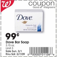 Free Dove Soap Bars at Walgreens