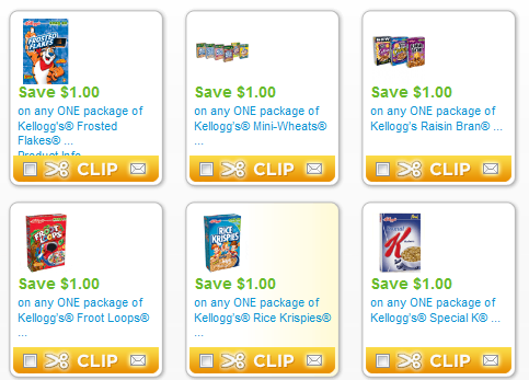 Hot Kelloggs Cereal Coupons