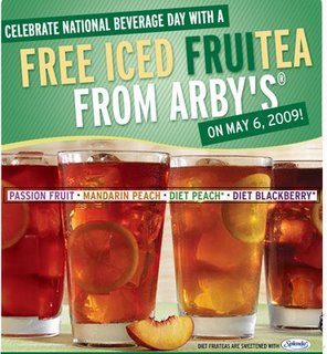 Free Iced Fruitea at Arby’s on May 6th