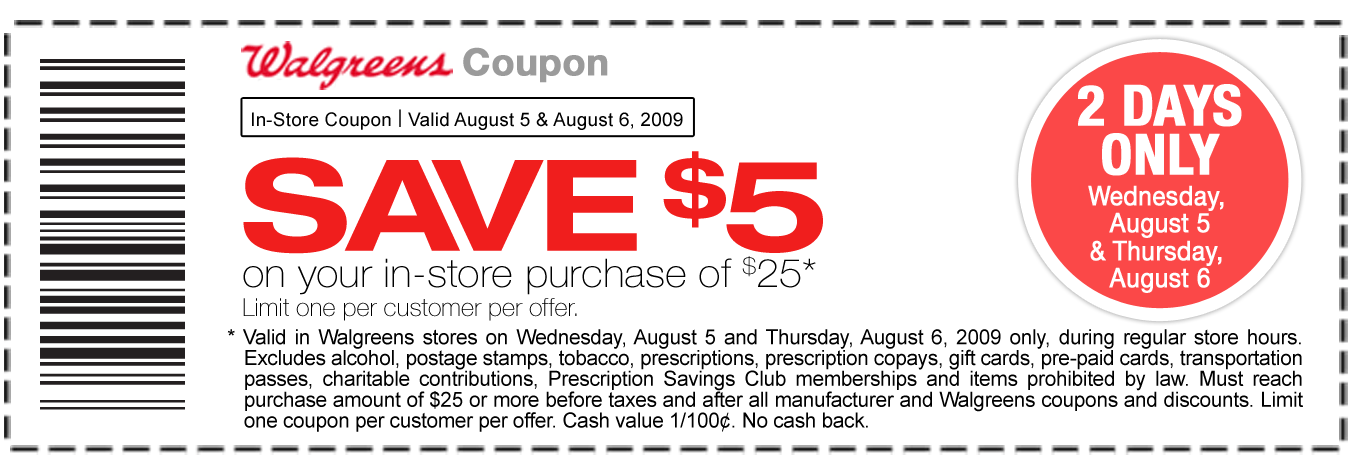 Update: $5 off $25 Walgreens Coupon Offer Extended