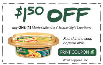 Printable Coupon: $1.50 off Marie Callender’s Home-Style Creation