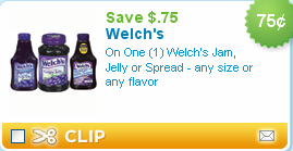 Printable Coupon:  Save $0.75/1 Welch’s Jam, Jelly or Spread