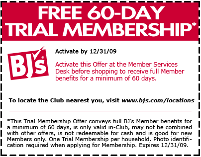 BJs Wholesale Club:  Free 60 Day Trial Membership