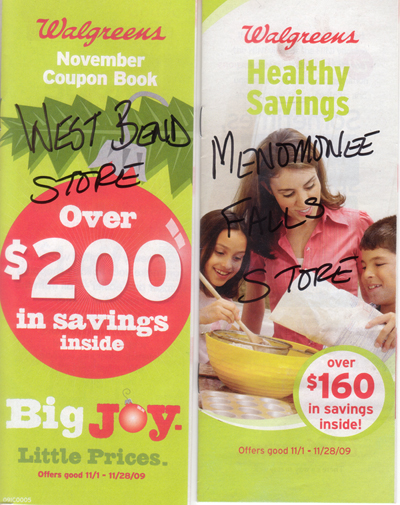 Weird: Two Different Walgreens November Coupon Booklets?