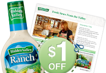 Printable Coupons: Hidden Valley Dressing, Tree Top Juice, Lays Chips, Suave, Ziploc and More