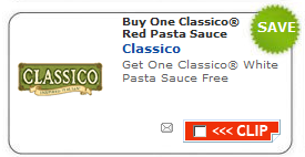 Back Again!  Classico Pasta Sauce Coupon: Buy One Get One Free Coupon