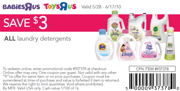 Babies R Us: Good Deal On Laundry Detergent