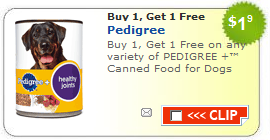 Pedigree Dog Food Coupon: Buy One Get One Free
