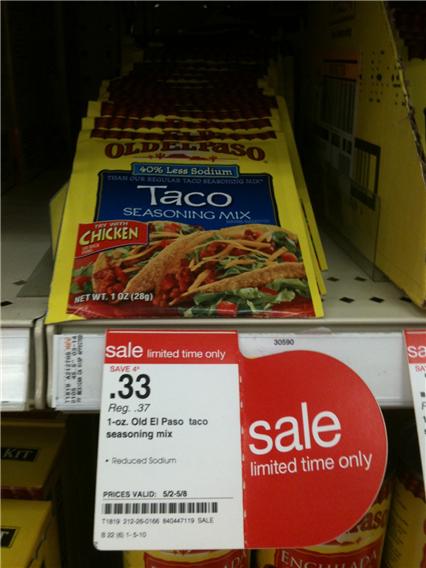 Target:  Taco Seasoning for 3 Cents + Guacamole and Tortilla Coupons