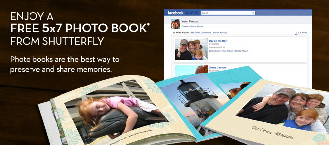 Free Photobook from Shutterfly (Facebook Offer)