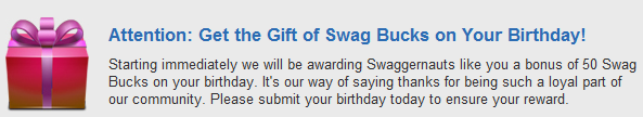 Free 50 #Swagbucks on Your Birthday