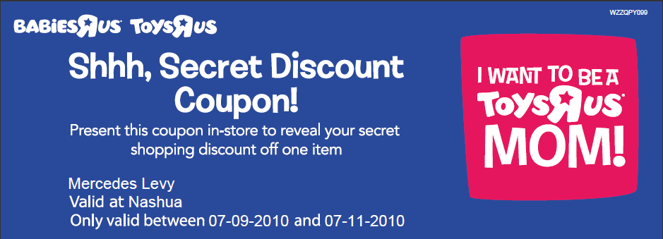 Toys R US Secret Discount Coupon
