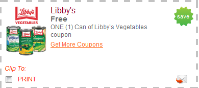 Free Can of Libby’s Vegetables Coupon