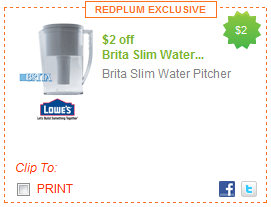 New Lowe’s Printable Coupons and Brita Pitcher Deal