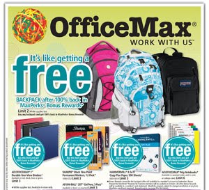 Free Backpack at Office Max Starting on 7/25