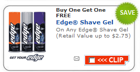 Buy One Get One Free Edge Shave Gel Coupon + CVS Deal Next Week