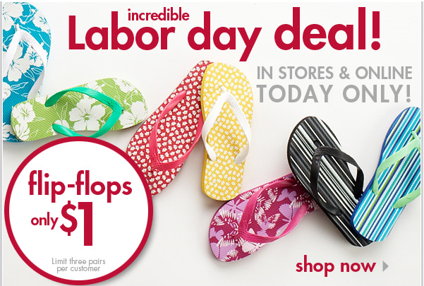 Fashion Bug: 1 flip-flops today only + 30% off