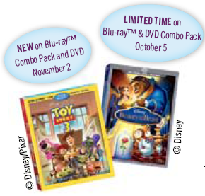 Beauty and the Beast or Toy Story 3 Blu-ray or DVD Mail-in-Rebates (up to $10 value)