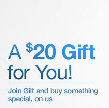 Free $20 Credit to Gilt Groupe