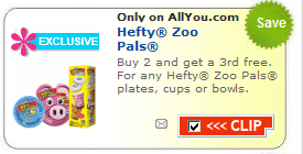 New Hefty Zoo Pals Coupon + Target deal