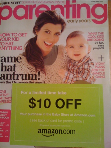 $10 off Amazon Coupon in Parenting Magazine