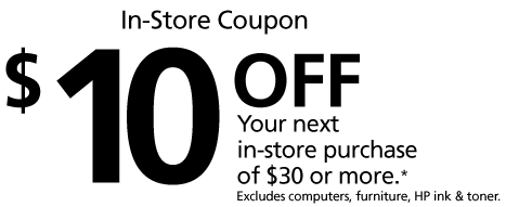 Office Max Coupon: $10 off $30 Purchase