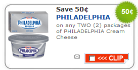 Printable Coupons: Philly Cream Cheese, Taco Bell originals, Quaker Cereal and More