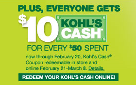 Kohl's Coupon Codes for 30% off and Free Shipping + Get Kohl's Cash too!