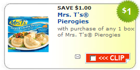 $1/1 Mrs. T’s Pierogies Coupon