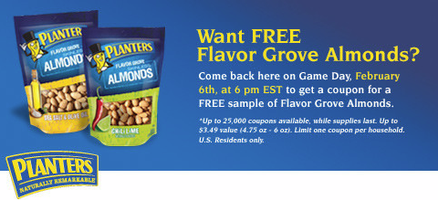 Free Bag of Planters Flavor Grove Almonds