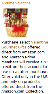 Amazon: $5 Credit with Valentine Gourmet Gift Purchase