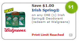 $1/1 Irish Spring Deodorant Coupon Reset!