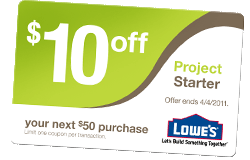 Lowe’s Coupon: $10 off $50 Purchase