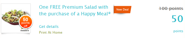 Free McDonald’s Salad Coupon on Recycle Bank