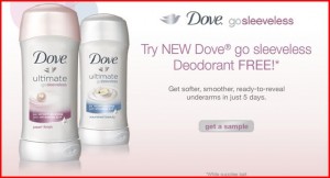 Free Sample: Dove Go Sleeveless Deodorant