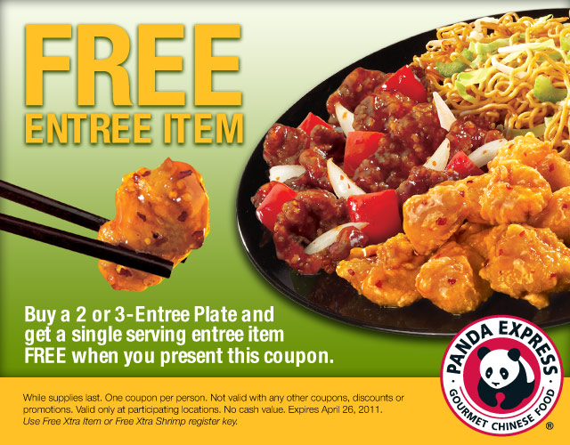 Free Entree Item With Panda Express Printable Coupon