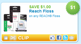 $1/1 Reach Floss Coupon = Free at Walgreens and Walmart