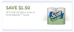 Walmart: Four Rolls of Scott Naturals Toilet Paper for $1.18