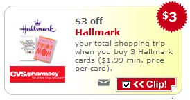 CVS: Save $3 off 3 Hallmark Cards