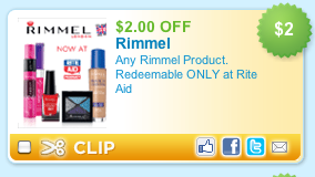 Rimmel Lipstick or Mascara .19 at Rite Aid (starts this weekend!)