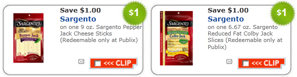 High Value Sargento Cheese Coupons for Publix Shoppers