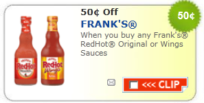 Frank’s Red Hot Sauce Coupon : Save $0.50 off One