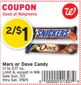 Walgreens: 3 Musketeers Bars for 17 Cents