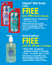 Menard’s: Free Hand Sanitizer, Colgate Wisps and Pens