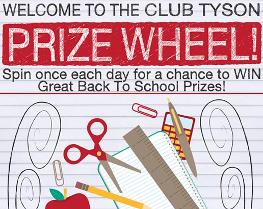 Play to win Back to School Prizes from Club Tyson