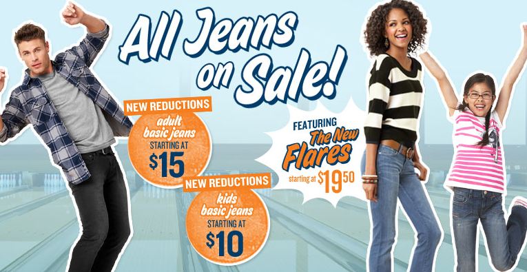 Old Navy: $10 Kids Jeans and $15 Adult Jeans Sale (+ coupons)