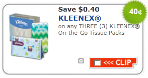 Kleenex Tissues Coupon | $0.40 off On The Go Packs